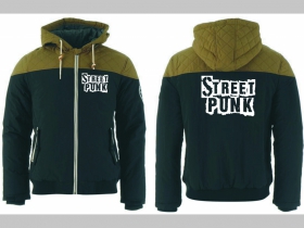 Street Punk zimná pánska bunda zateplená čierno-olivová s kapucňou